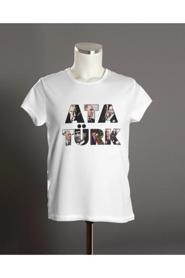 Atatürk Baskılı Unisex Yetişkin ve Çocuk Kısa Kollu T-shirt