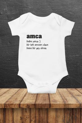 Amca Baba Yarısı Baskılı Bebek Body Zıbın