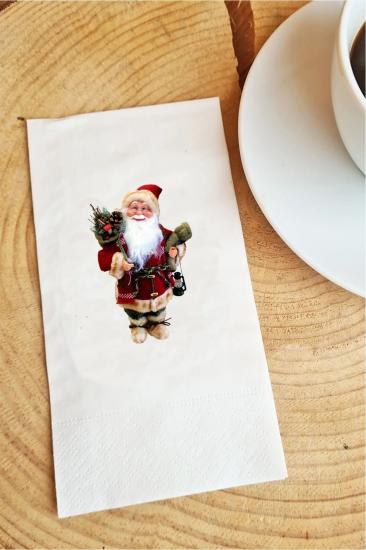 Tatlı Noel Baba 2025 Yeni Yıl Baskı Peçete Sunum Peçetesi 015 20 Adet