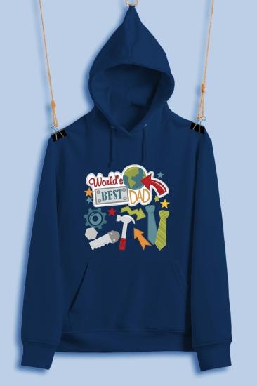 World’s Best Dad Unisex Kapüşonlu Şardonlu Kalın Sweatshirt