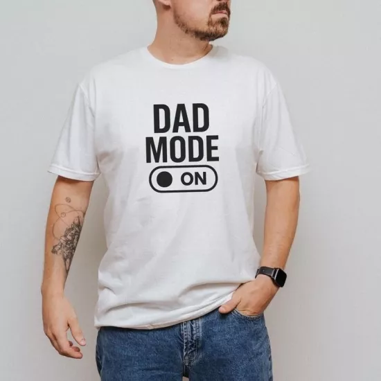 Dad Mode On Tasarım Unisex Beyaz T-shirt